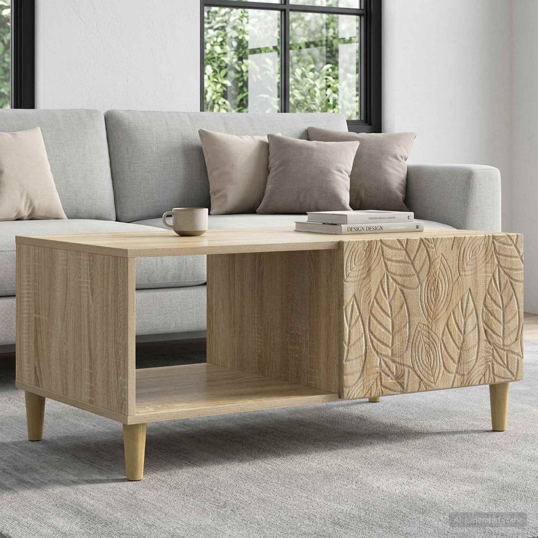 Sofabord Sonoma-eg 90 x 50 x 40 cm Konstrueret træ