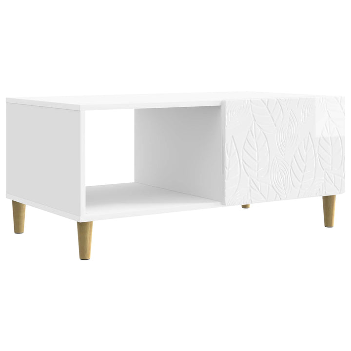 Sofabord Hvid højglans 90 x 50 x 40 cm Konstrueret træ
