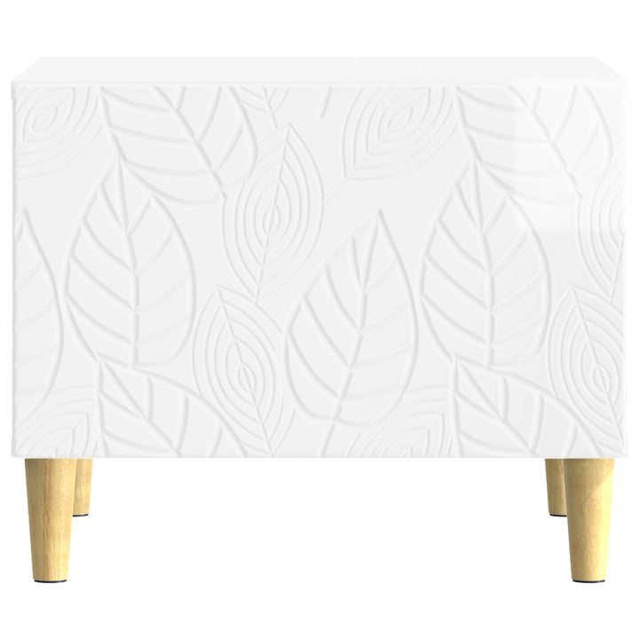 Sofabord Hvid højglans 50 x 49 x 40 cm Konstrueret træ