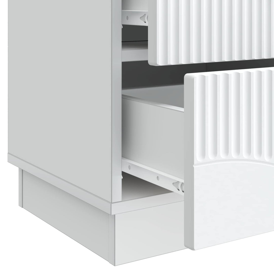 Natskab 2 pcs Hvid 43 x 34,5 x 44,5 cm Konstrueret træ