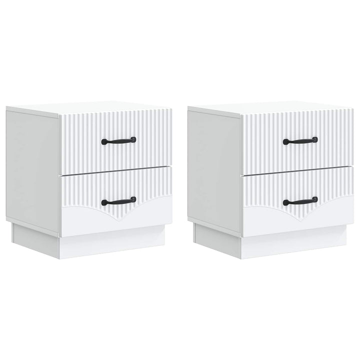 Natskab 2 pcs Hvid 43 x 34,5 x 44,5 cm Konstrueret træ
