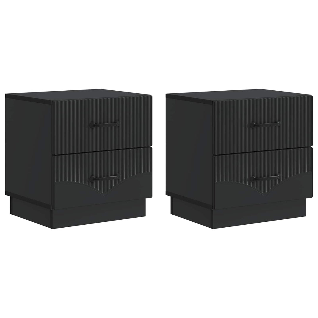Natskab 2 pcs Sort 43 x 34,5 x 44,5 cm Konstrueret træ
