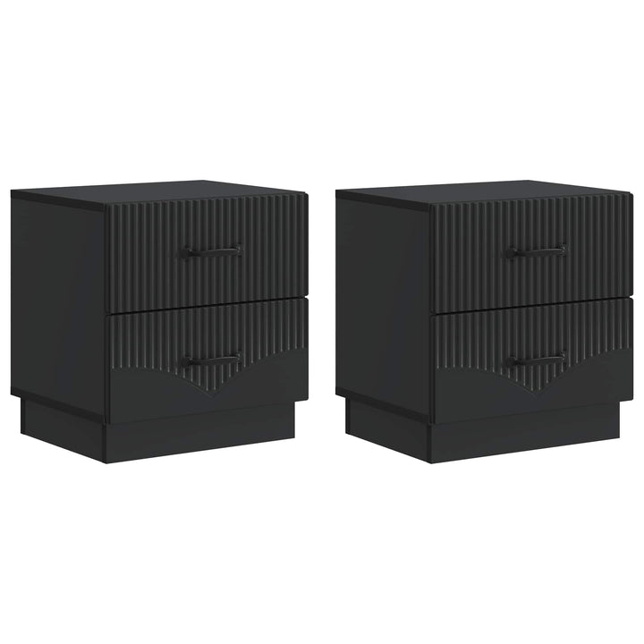 Natskab 2 pcs Sort 43 x 34,5 x 44,5 cm Konstrueret træ