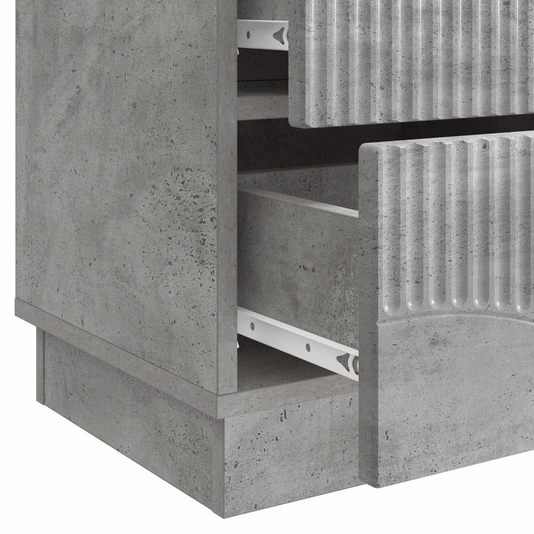 Natskab 2 pcs Betongrå 43 x 34,5 x 44,5 cm Konstrueret træ