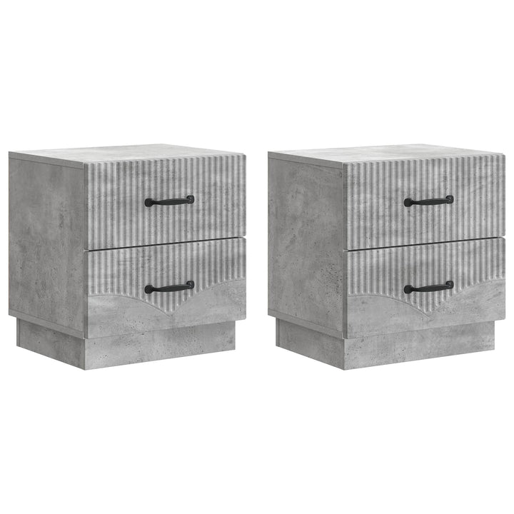 Natskab 2 pcs Betongrå 43 x 34,5 x 44,5 cm Konstrueret træ