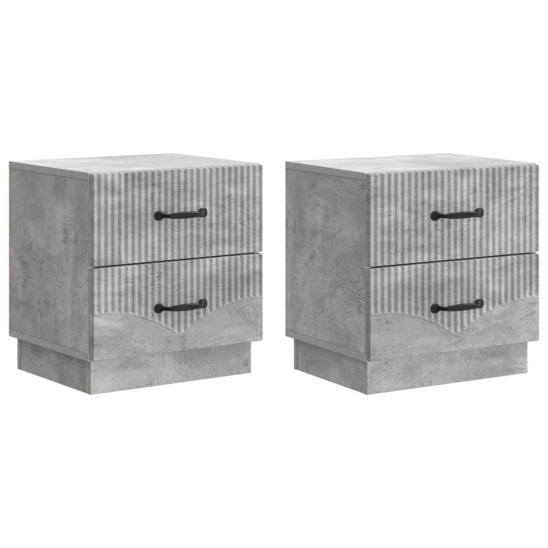 Natskab 2 pcs Betongrå 43 x 34,5 x 44,5 cm Konstrueret træ