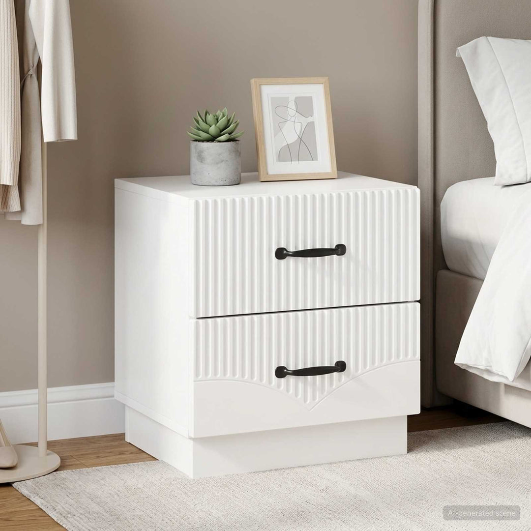 Natskab 2 pcs Hvid højglans 43 x 34,5 x 44,5 cm Konstrueret træ