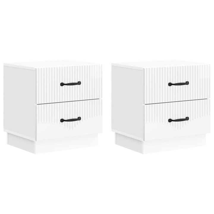 Natskab 2 pcs Hvid højglans 43 x 34,5 x 44,5 cm Konstrueret træ