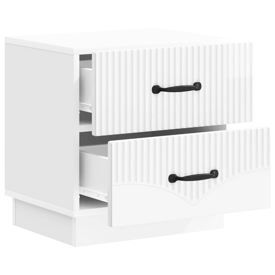 Natskab 2 pcs Hvid højglans 43 x 34,5 x 44,5 cm Konstrueret træ