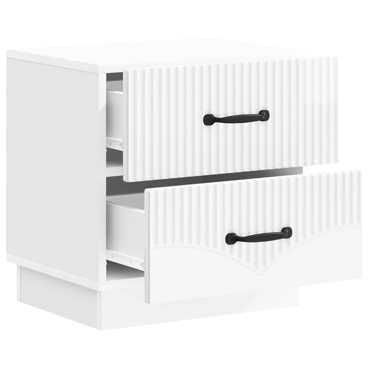 Natskab 2 pcs Hvid højglans 43 x 34,5 x 44,5 cm Konstrueret træ