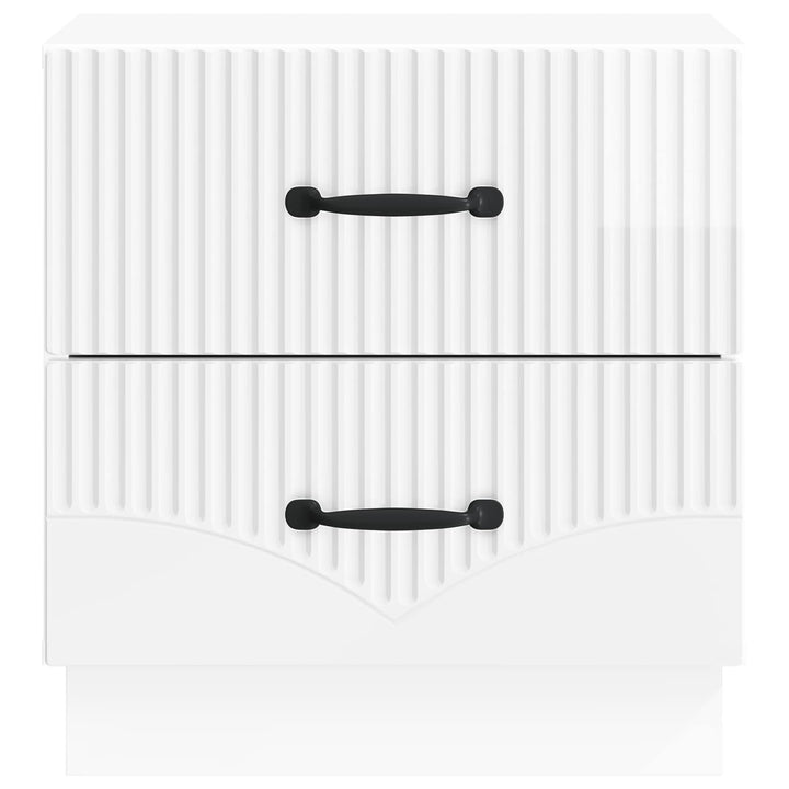 Natskab 2 pcs Hvid højglans 43 x 34,5 x 44,5 cm Konstrueret træ