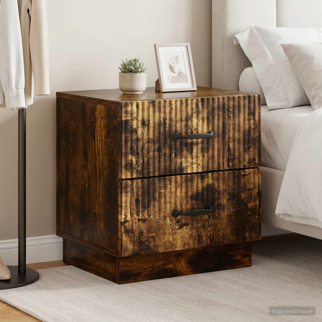 Natskab 2 pcs Røget eg 43 x 34,5 x 44,5 cm Konstrueret træ