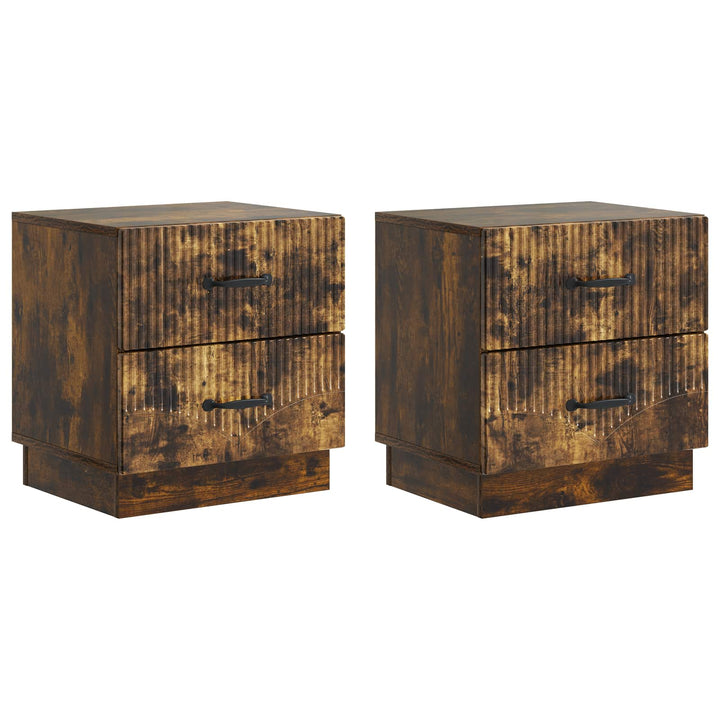 Natskab 2 pcs Røget eg 43 x 34,5 x 44,5 cm Konstrueret træ