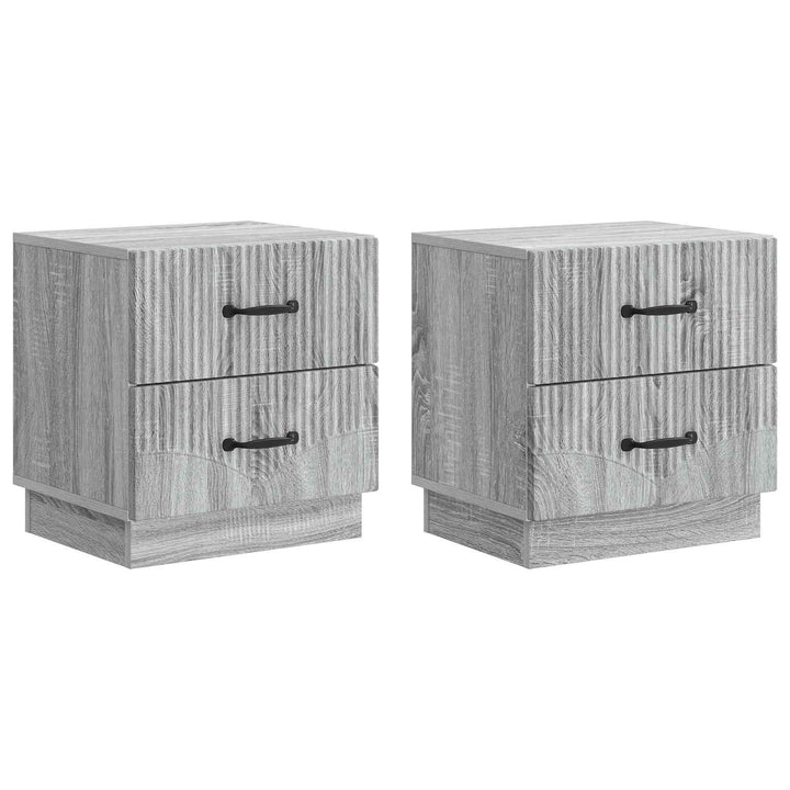 Natskab 2 pcs Grå sonoma-eg 43 x 34,5 x 44,5 cm Konstrueret træ