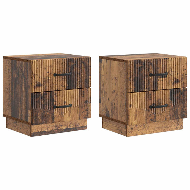 Natskab 2 stk. Gammelt træ 43 x 34,5 x 44,5 cm Konstrueret træ