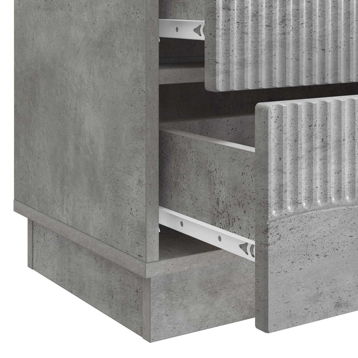 Natskab med skuffe Betongrå 62 x 34,5 x 44,5 cm Konstrueret træ