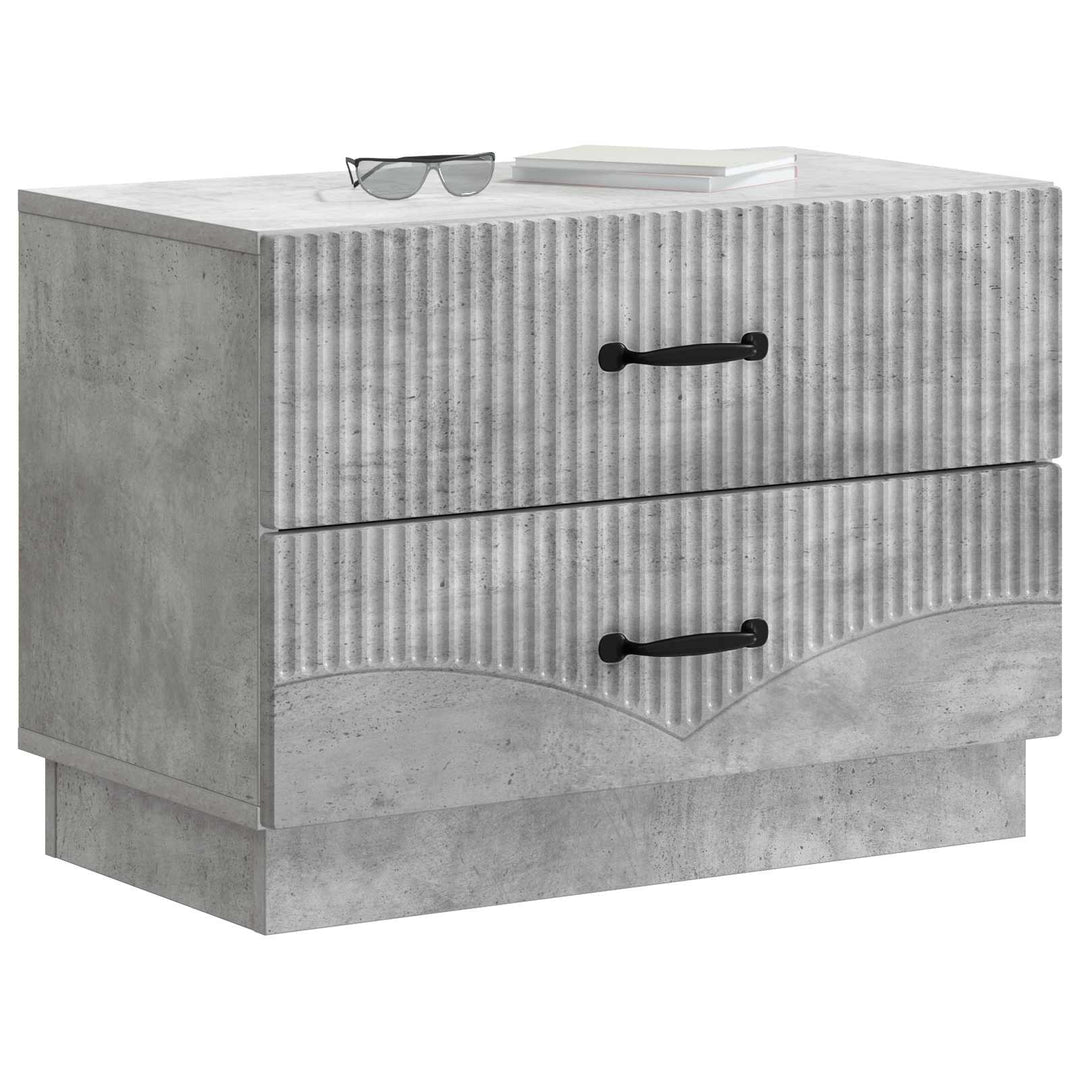 Natskab med skuffe Betongrå 62 x 34,5 x 44,5 cm Konstrueret træ