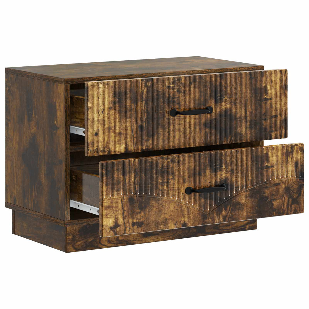 Natskab med skuffe Røget eg 62 x 34,5 x 44,5 cm Konstrueret træ