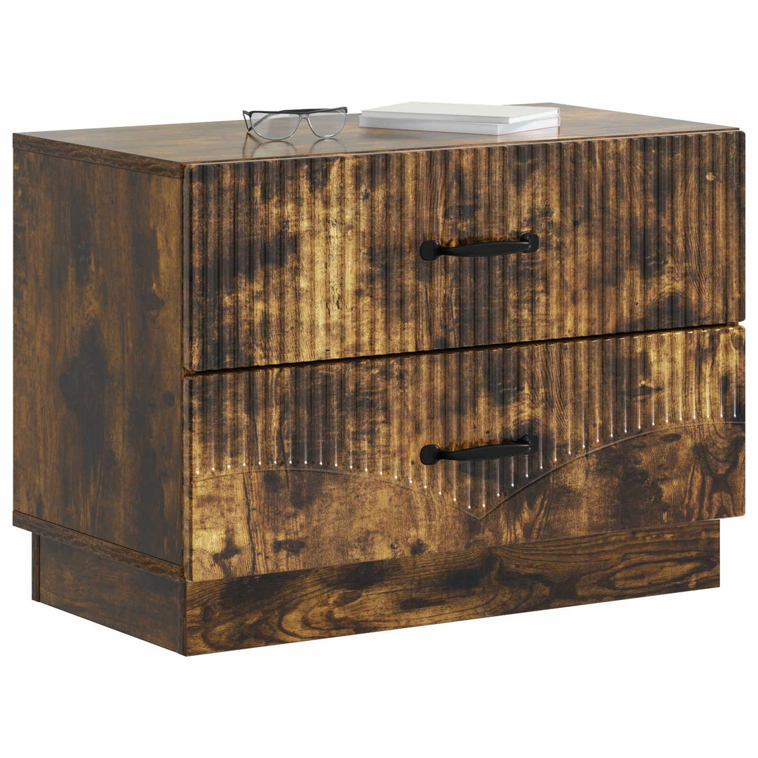 Natskab med skuffe Røget eg 62 x 34,5 x 44,5 cm Konstrueret træ
