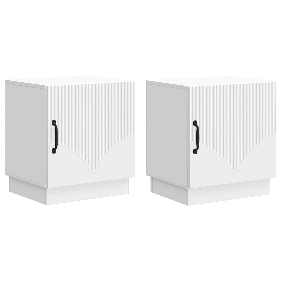 Sengebord 2 pcs Hvid 43 x 34,5 x 47 cm Konstrueret træ