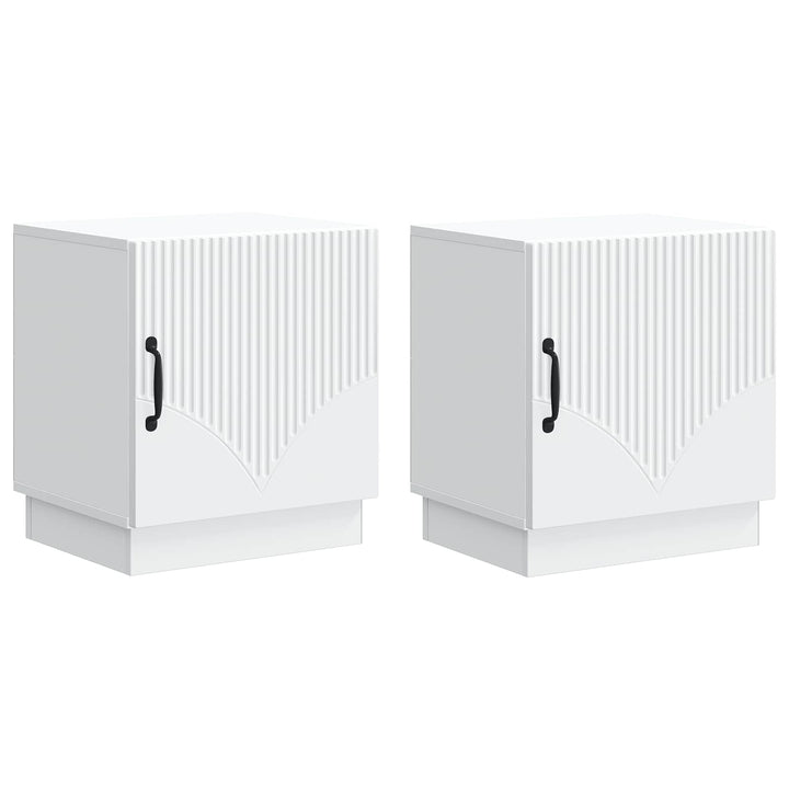 Sengebord 2 pcs Hvid 43 x 34,5 x 47 cm Konstrueret træ