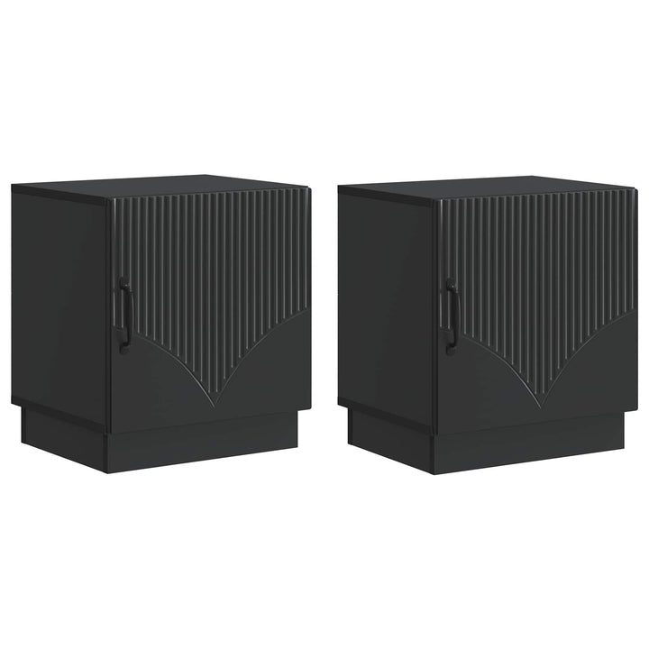 Sengebord 2 pcs Sort 43 x 34,5 x 47 cm Konstrueret træ