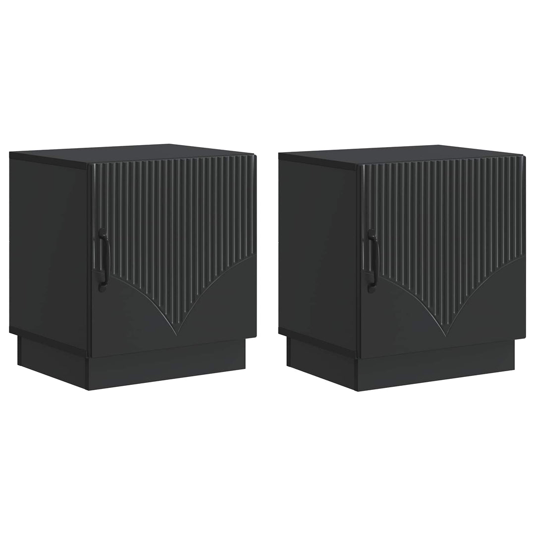 Sengebord 2 pcs Sort 43 x 34,5 x 47 cm Konstrueret træ