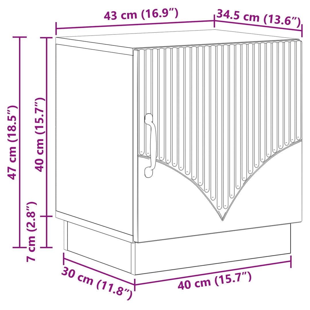 Sengebord Sonoma-eg 43 x 34,5 x 47 cm Konstrueret træ