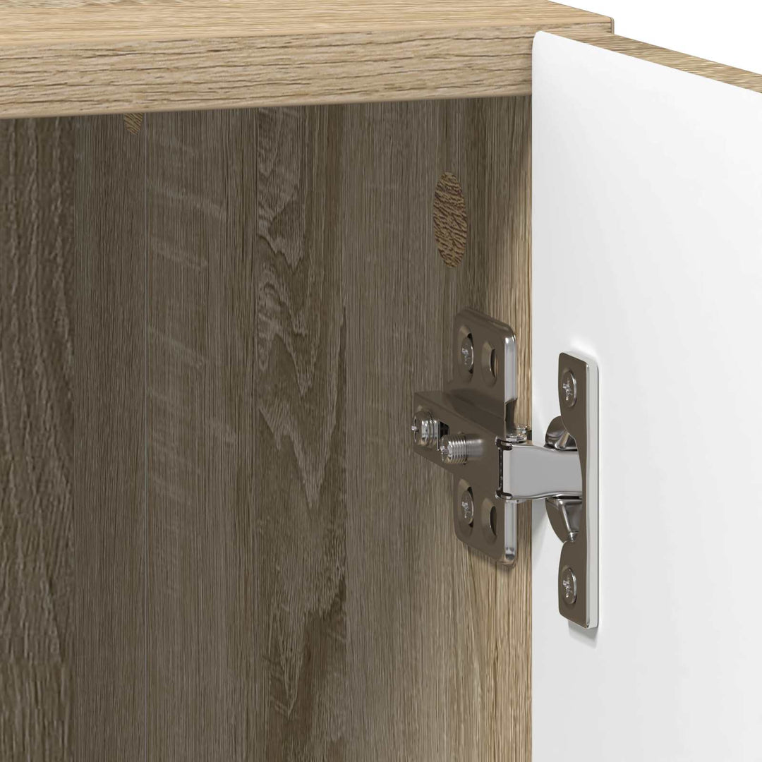 Sengebord 2 pcs Sonoma-eg 43 x 34,5 x 47 cm Konstrueret træ