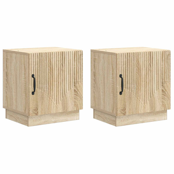 Sengebord 2 pcs Sonoma-eg 43 x 34,5 x 47 cm Konstrueret træ