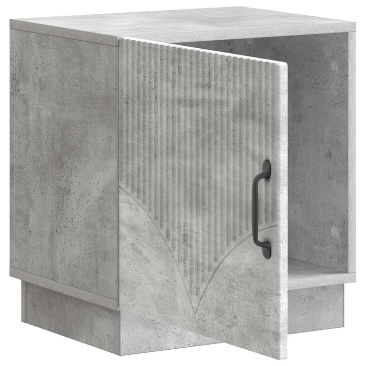 Sengebord 2 pcs Beton Grå 43 x 34,5 x 47 cm Konstrueret træ