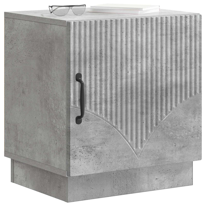 Sengebord 2 pcs Beton Grå 43 x 34,5 x 47 cm Konstrueret træ