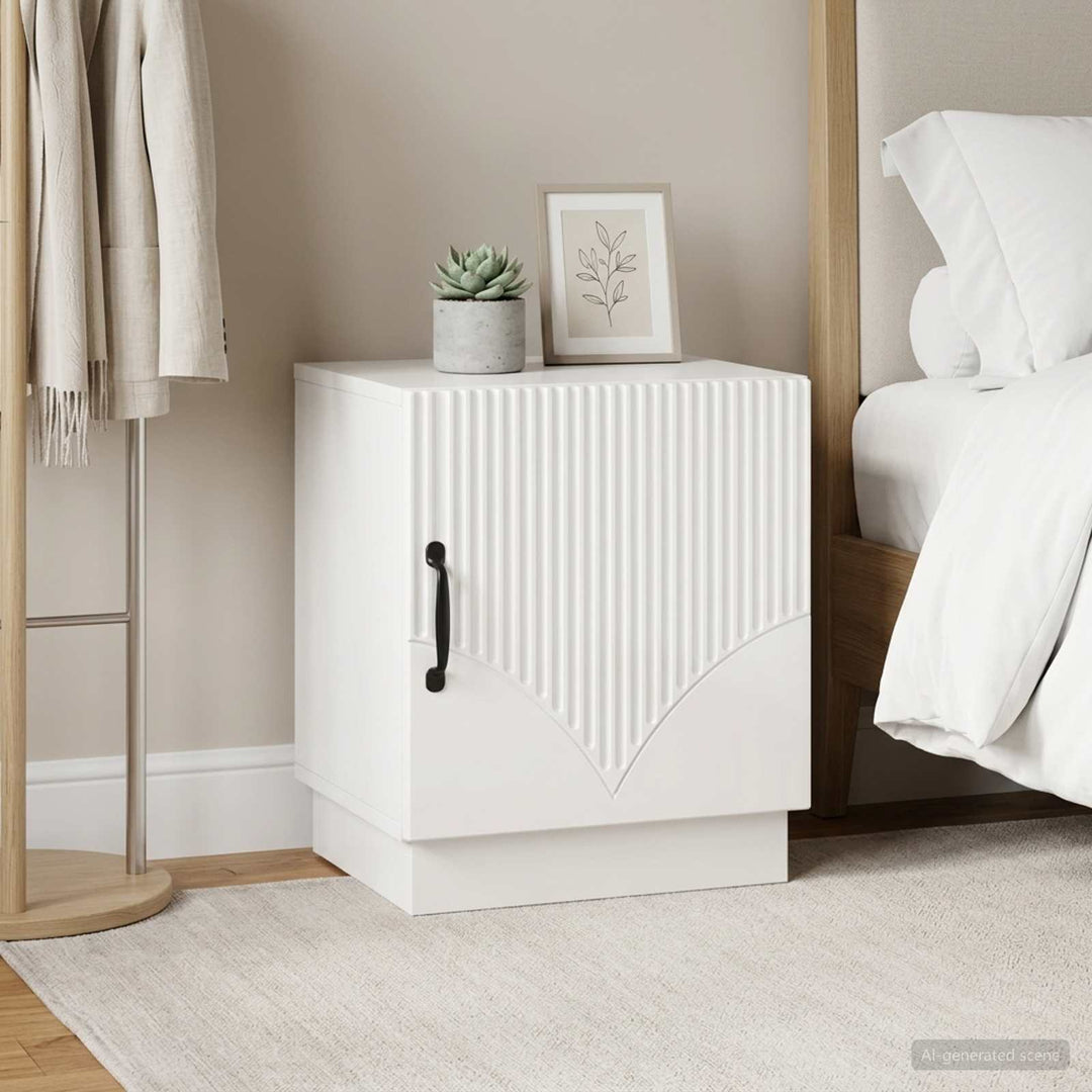 Sengebord 2 pcs Hvid højglans 43 x 34,5 x 47 cm Konstrueret træ