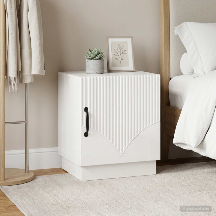 Sengebord 2 pcs Hvid højglans 43 x 34,5 x 47 cm Konstrueret træ
