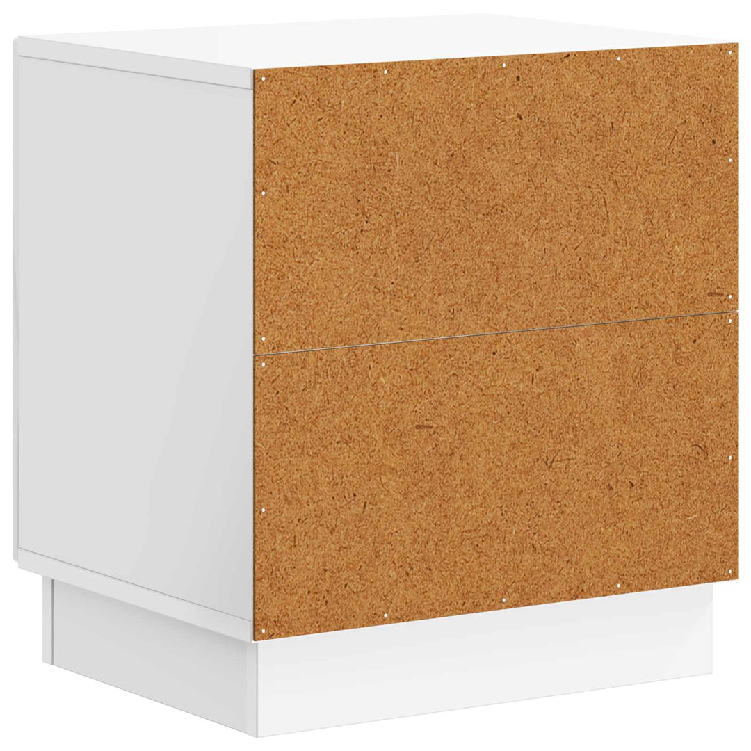 Sengebord 2 pcs Hvid højglans 43 x 34,5 x 47 cm Konstrueret træ