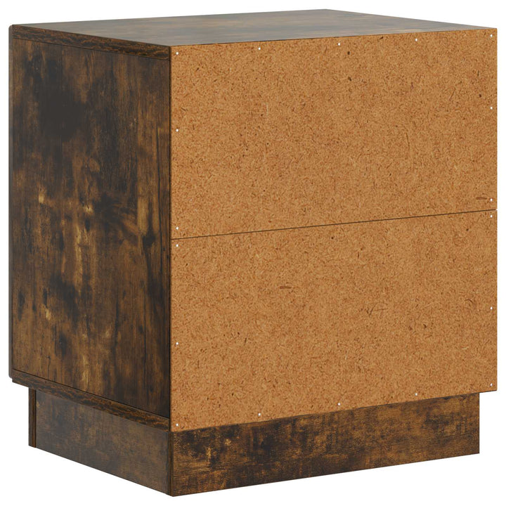 Sengebord 2 pcs Røget eg 43 x 34,5 x 47 cm Konstrueret træ