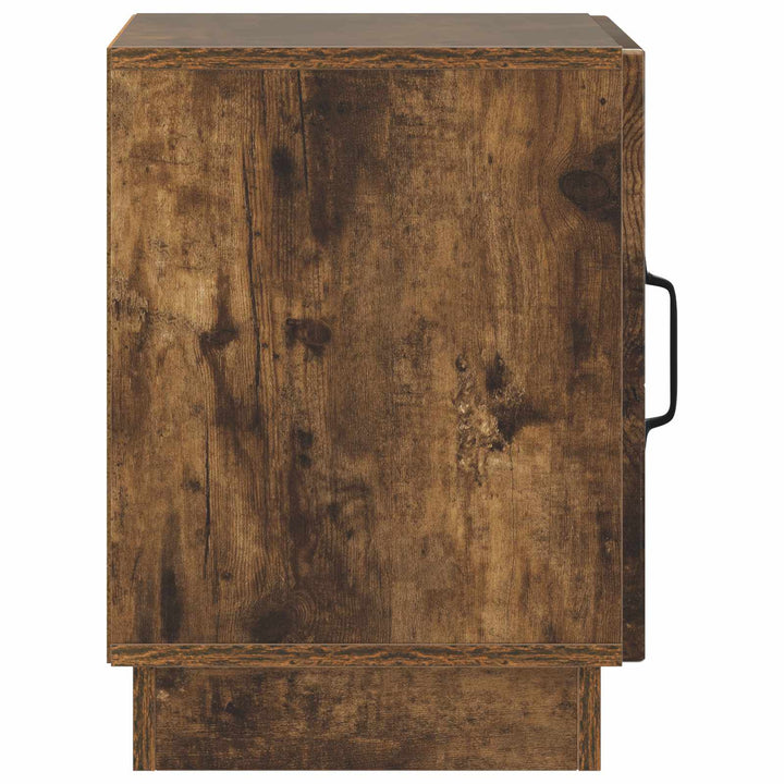 Sengebord 2 pcs Røget eg 43 x 34,5 x 47 cm Konstrueret træ