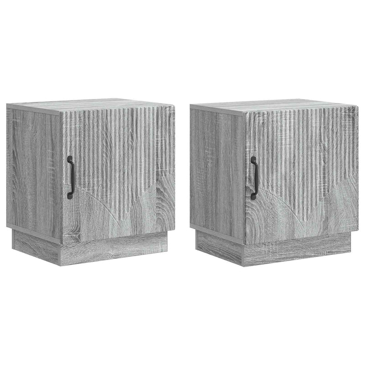 Sengebord 2 pcs Grå Sonoma 43 x 34,5 x 47 cm Konstrueret træ