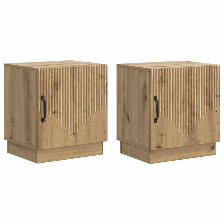 Sengebord 2 stk. Artisan-eg 43 x 34,5 x 47 cm Konstrueret træ