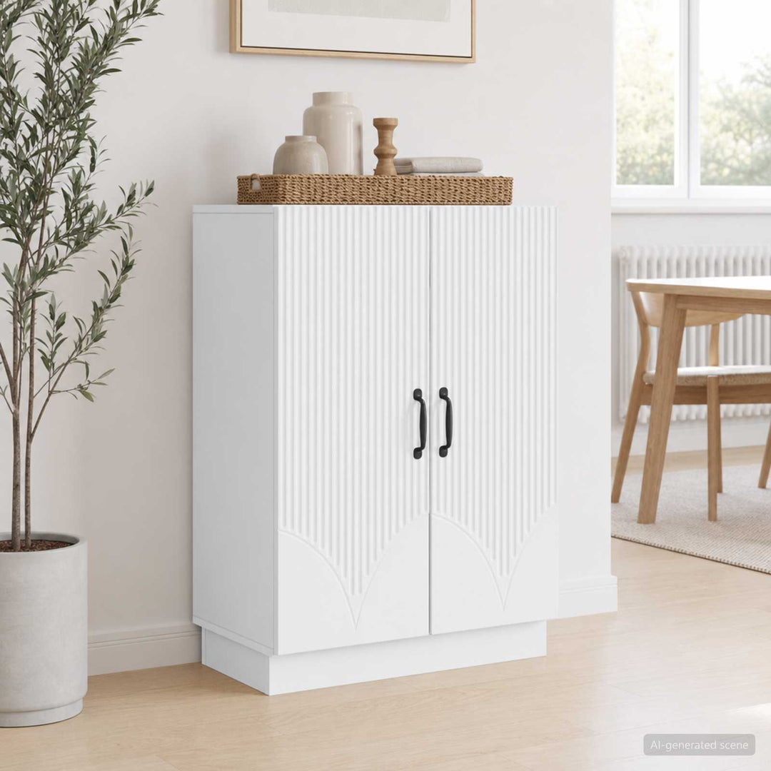 Sideboard Hvid 66 x 34,5 x 87 cm Konstrueret træ