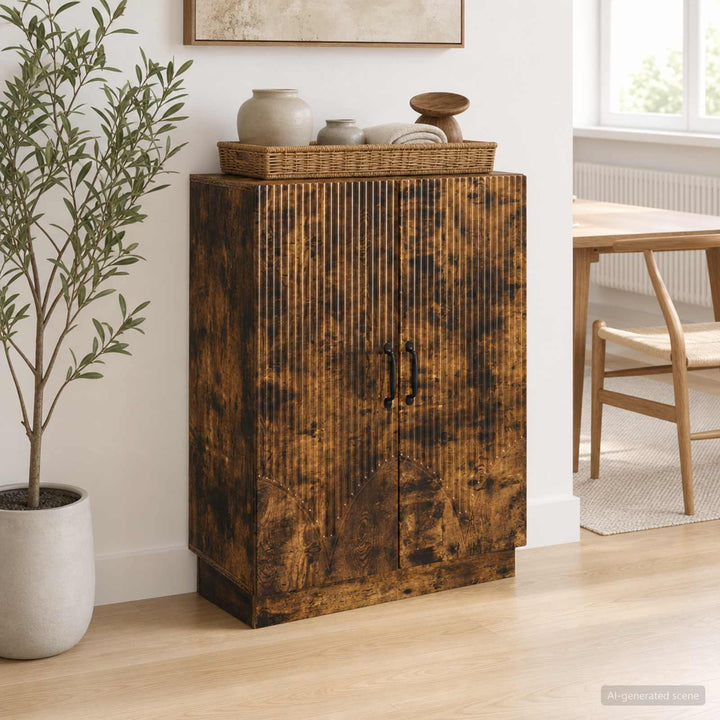 Sideboard Røget eg 66 x 34,5 x 87 cm Konstrueret træ