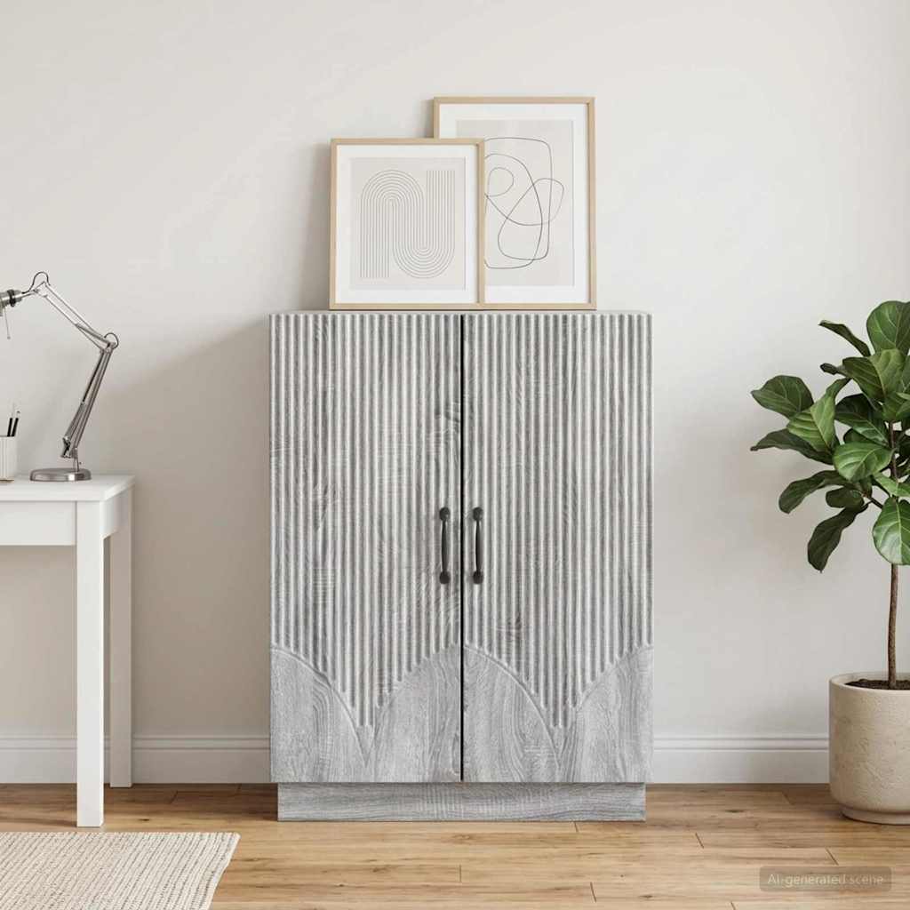 Sideboard Grå sonoma-eg 66 x 34,5 x 87 cm Konstrueret træ