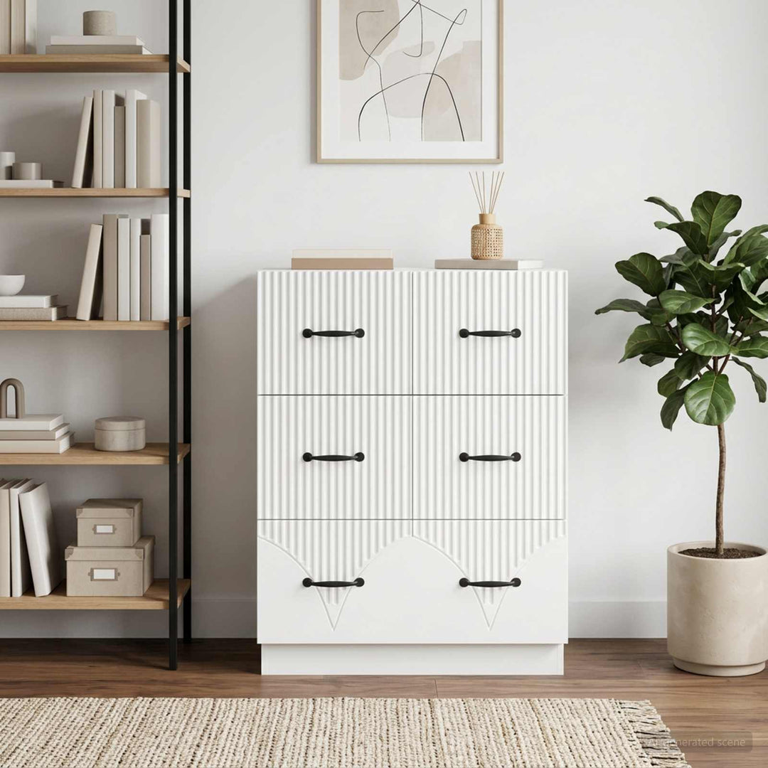 Skuffeskab Hvid 66 x 34,5 x 87 cm Konstrueret træ