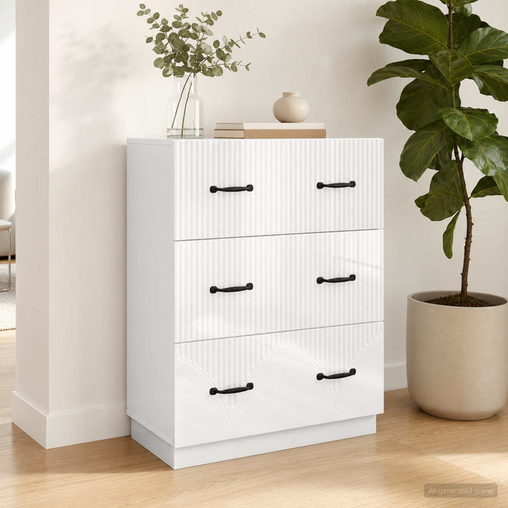 Skuffeskab Hvid 66 x 34,5 x 87 cm Konstrueret træ