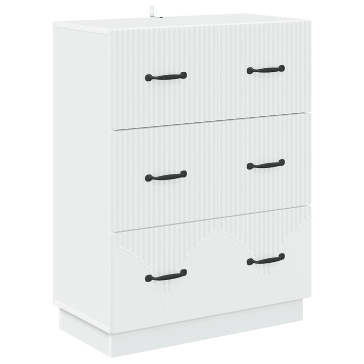 Skuffeskab Hvid 66 x 34,5 x 87 cm Konstrueret træ