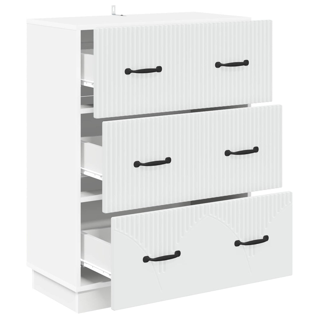 Skuffeskab Hvid 66 x 34,5 x 87 cm Konstrueret træ