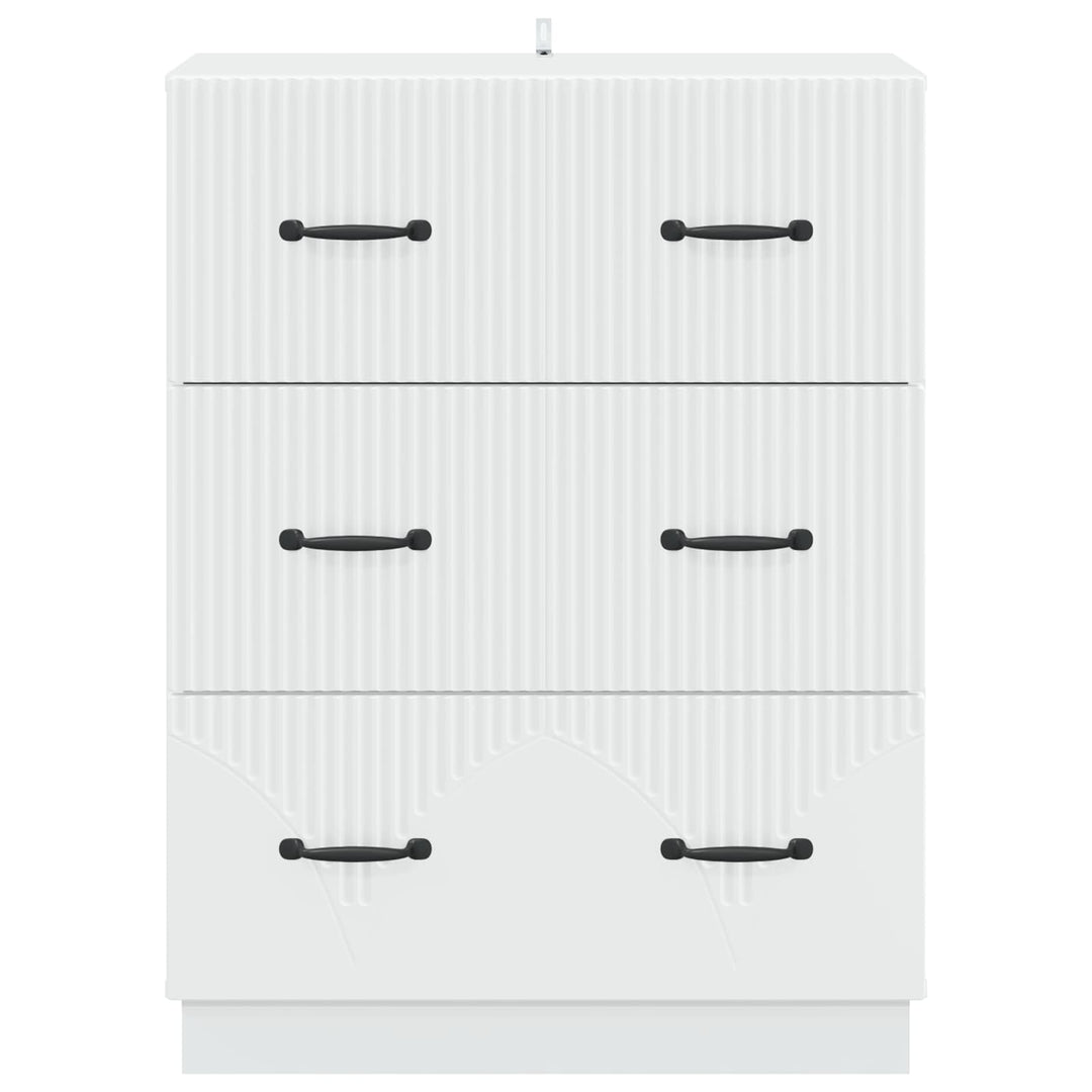 Skuffeskab Hvid 66 x 34,5 x 87 cm Konstrueret træ