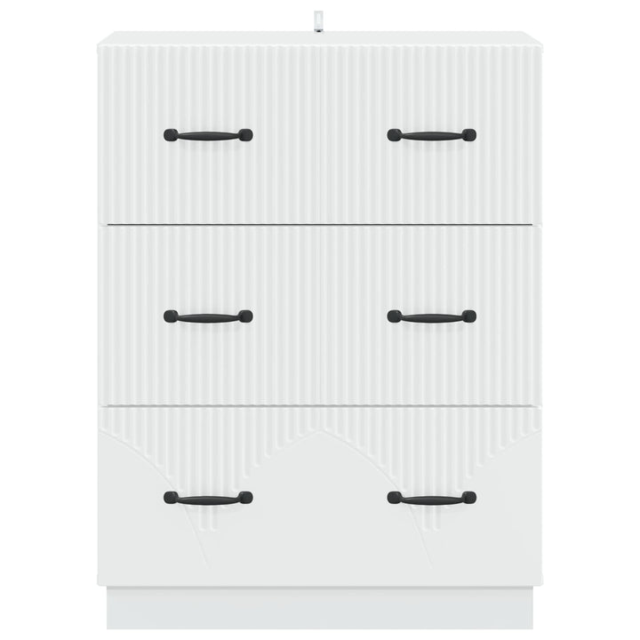 Skuffeskab Hvid 66 x 34,5 x 87 cm Konstrueret træ