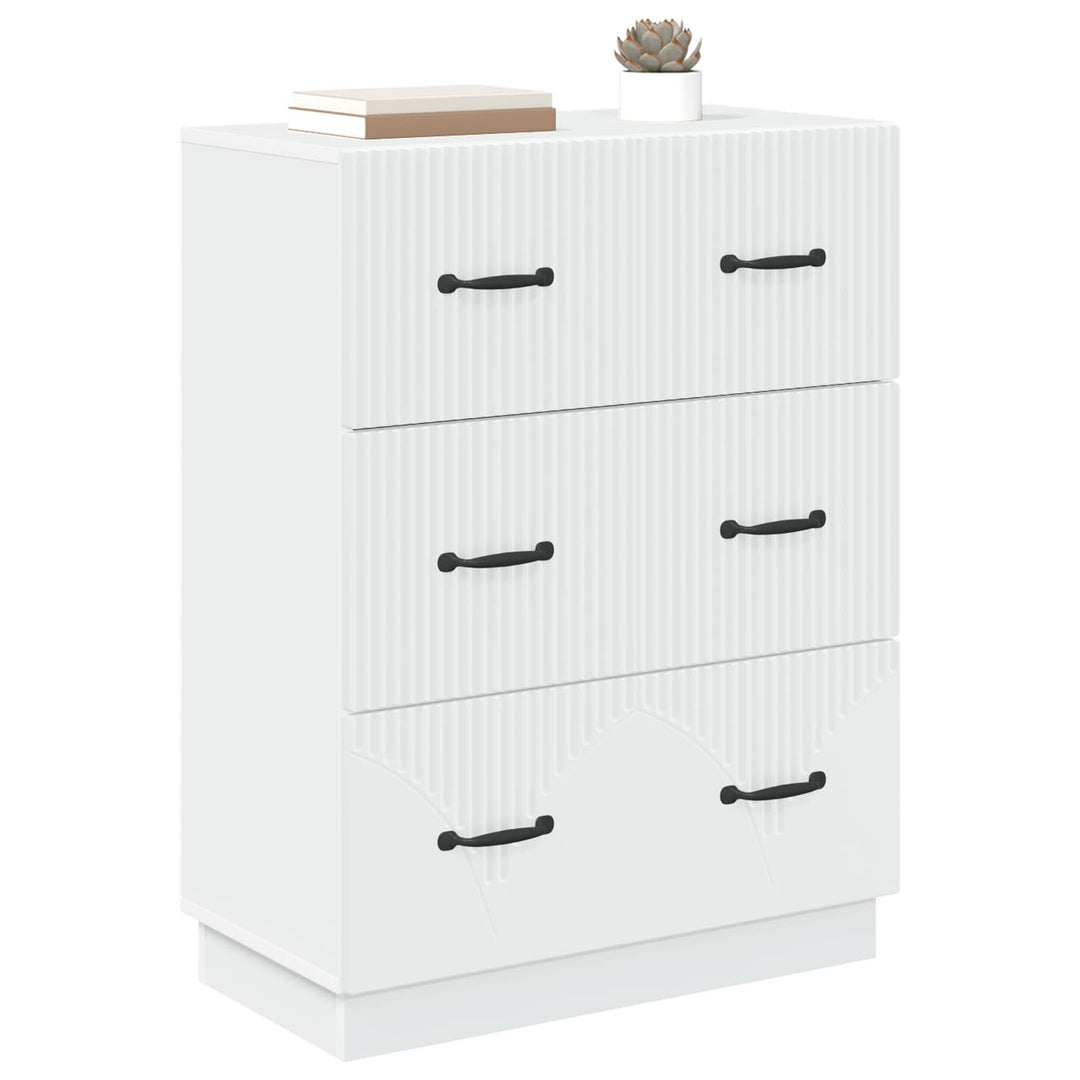 Skuffeskab Hvid 66 x 34,5 x 87 cm Konstrueret træ