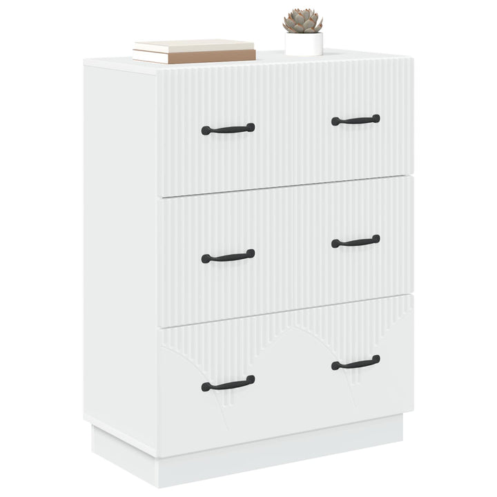 Skuffeskab Hvid 66 x 34,5 x 87 cm Konstrueret træ